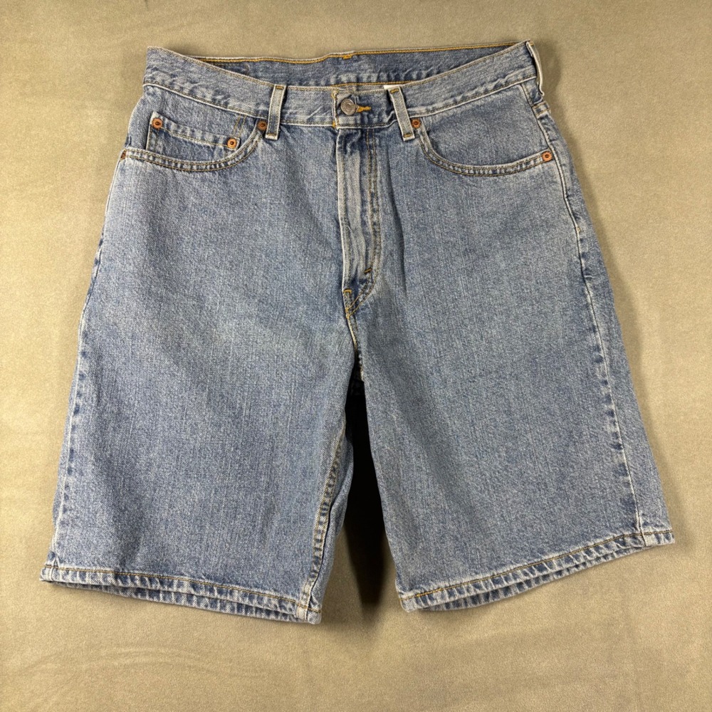 Levi's 550 Relaxed Fit Denim Shorts Mens 33 Light Wash Blue Cotton Jean Shorts
